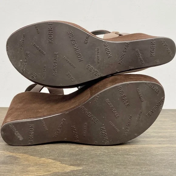 Kork-Ease brown leather platform wedge sandal 9 - Picture 8 of 12